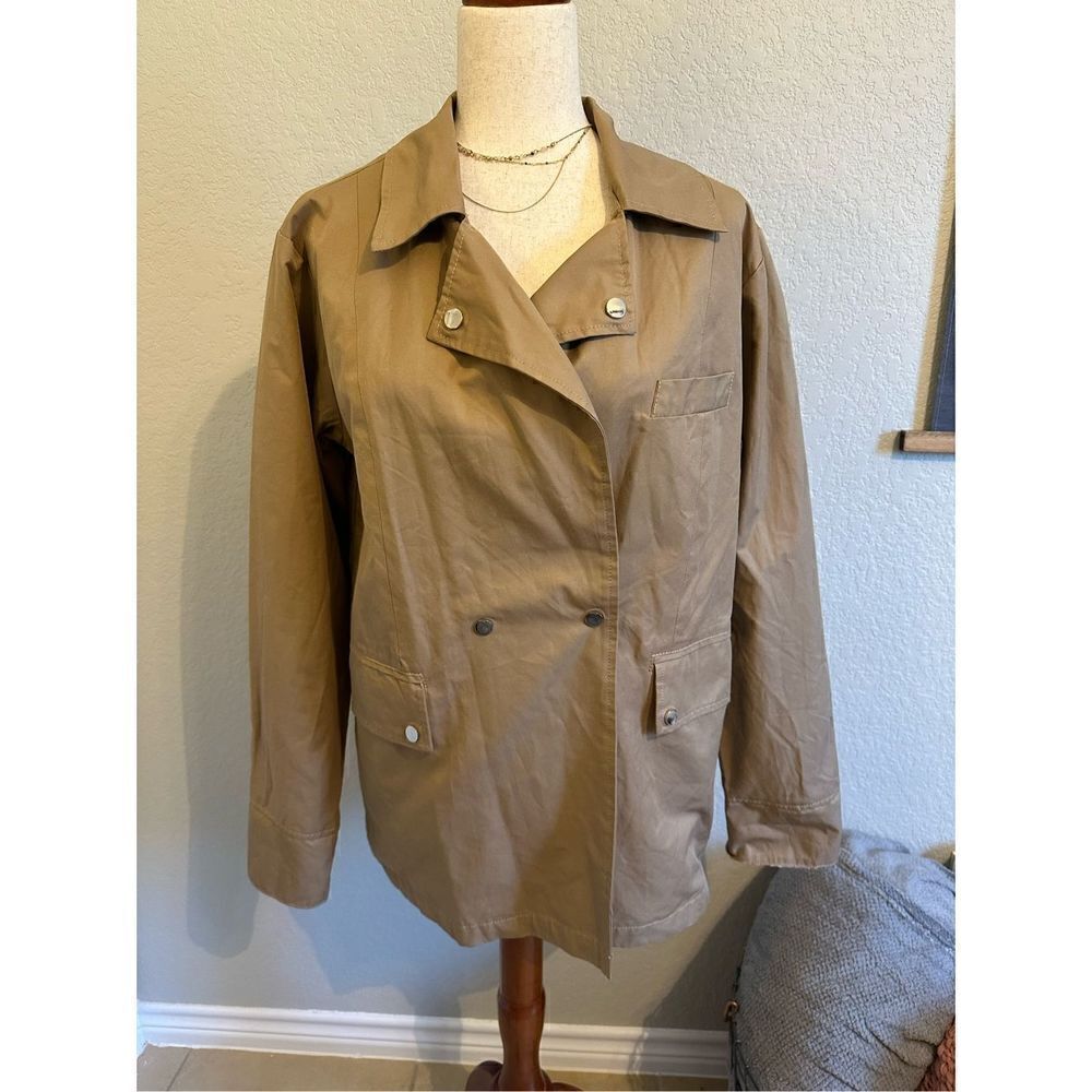 NWOT NVLT Khaki Trench Pocket Long Sleeve Jacket Size M